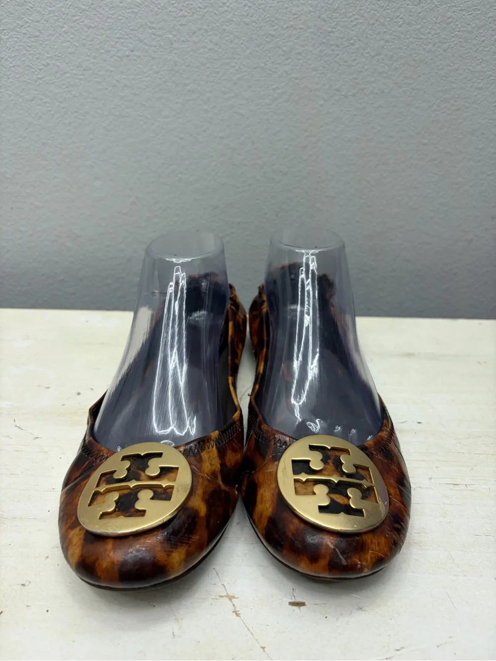 Tory Burch Cheetah Print Patent Leather Reva Flats Size 10